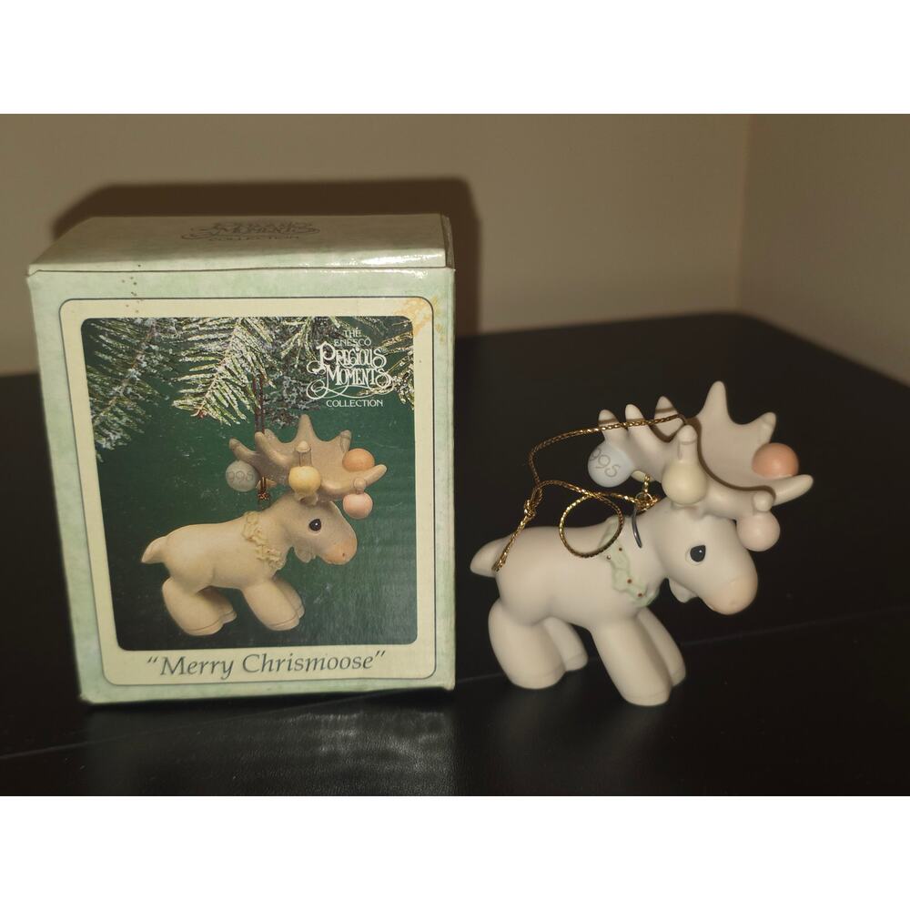 Precious Moments Merry Chrismoose Ornament 1995 Enesco‎ Reindeer w Box